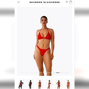 Brandon Blackwood red thong bikini bottom